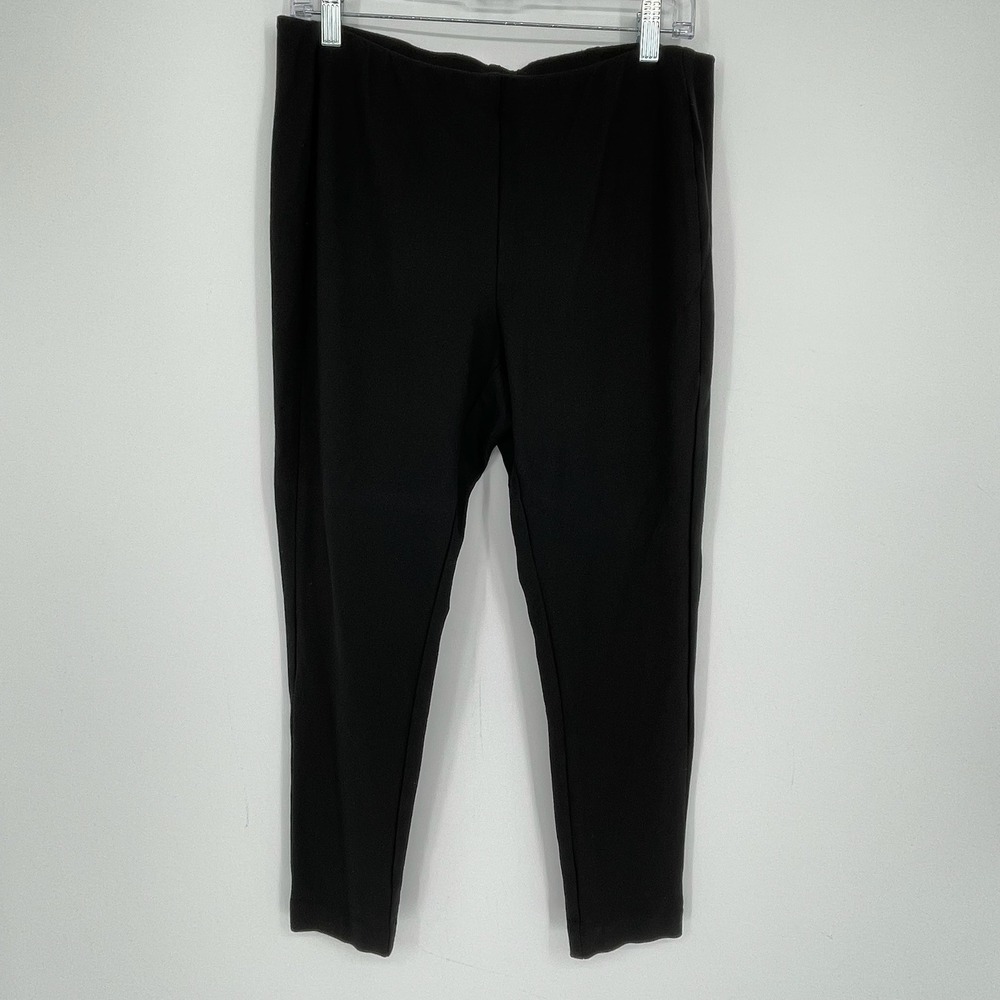 J.Jill Women's Black Ponte Knit Elastic Waist Stretch Pull On Leggings Size L